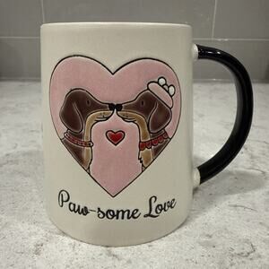 PAW-SOME LOVE Hand Painted Dachshund DOGS Kissing 17oz Mug SPECTRUM DESIGNZ new